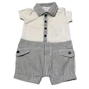 Absorba Paris Baby Boy Short Sleeve Romper Size 0-3 Months